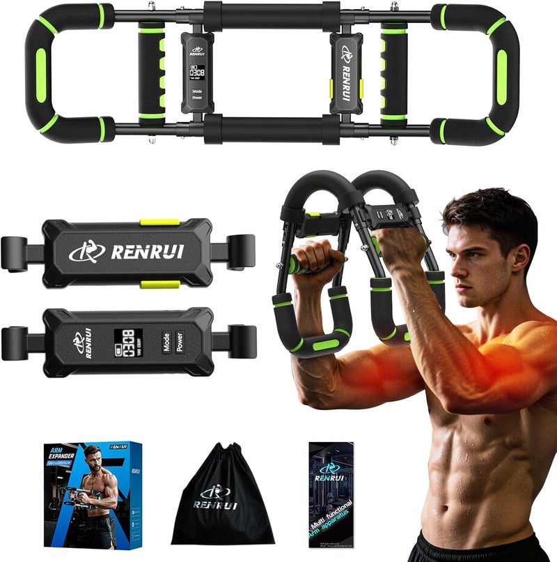 RENRUI Twister Arm Trainer & Chest Workout Equipment with Digital Display - Auto Reps & Calorie Estimator, 40-120 lbs - Image 1