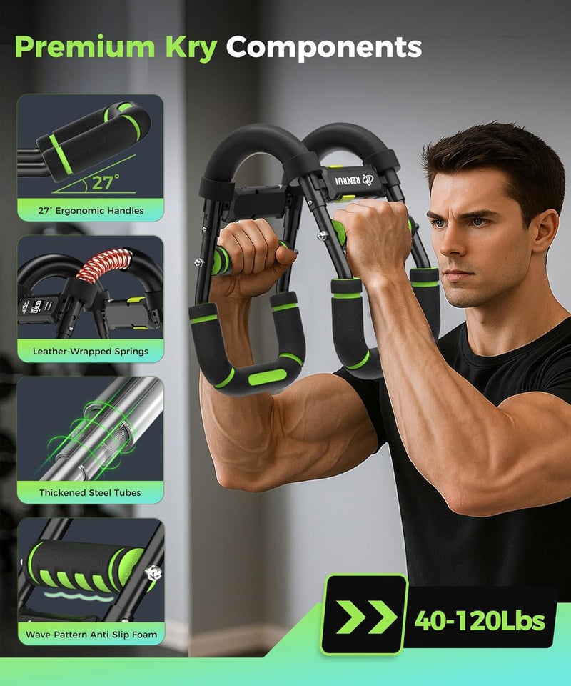 RENRUI Twister Arm Trainer & Chest Workout Equipment with Digital Display - Auto Reps & Calorie Estimator, 40-120 lbs - Image 3