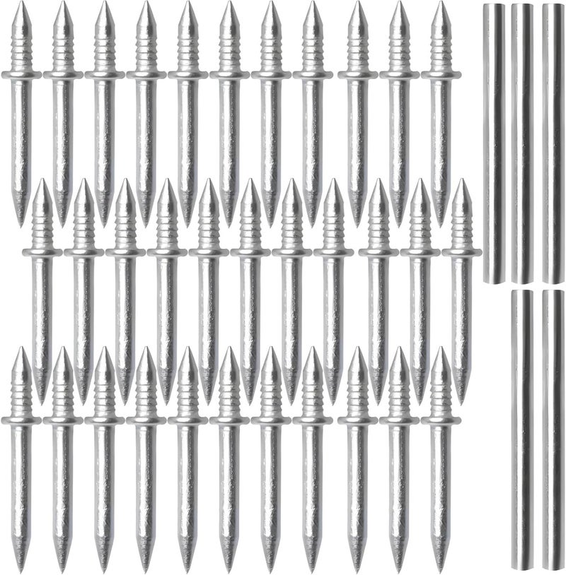 Pcs 500 Nails Double Headed, with Skirting Thread Seamless 5 Sleeves, Galvanized, No Trace Finish, for Easy Installation, Home and Professional Use Ideal - Image 1