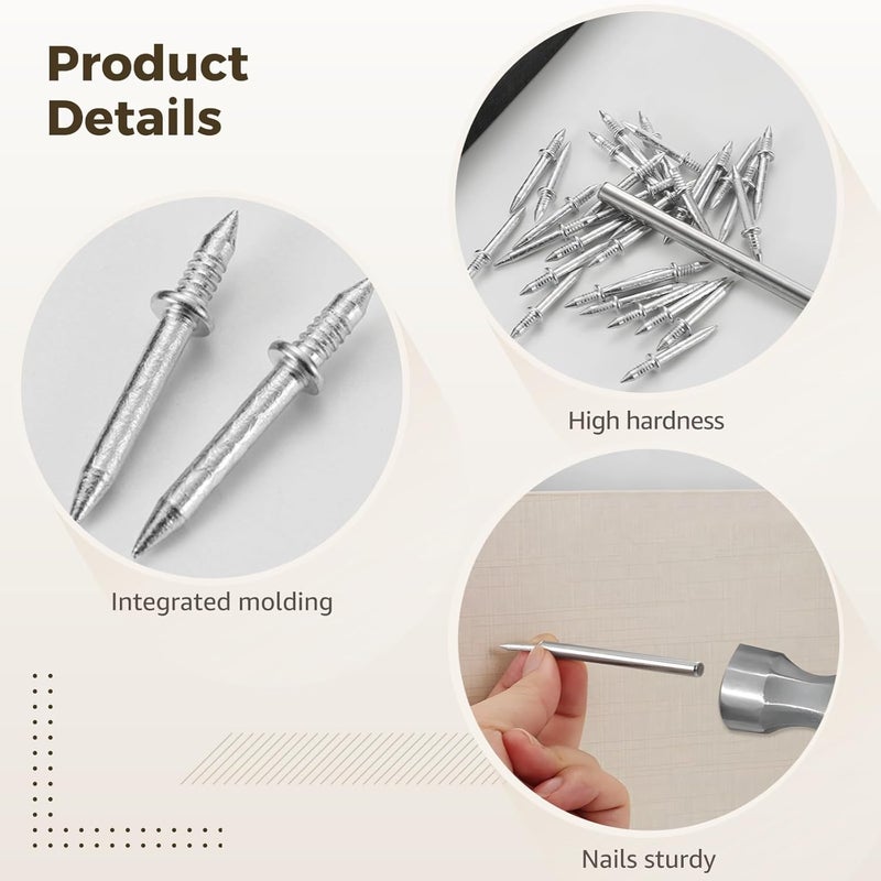 Pcs 500 Nails Double Headed, with Skirting Thread Seamless 5 Sleeves, Galvanized, No Trace Finish, for Easy Installation, Home and Professional Use Ideal - Image 3