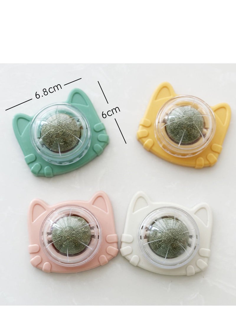 Catnip for Oral Health Cat Toys with Catnip Catnip Wall Ball Toy for Cats Stick-on Design Teeth Grinding Freshens Breath Cartoon Style Cat Toy