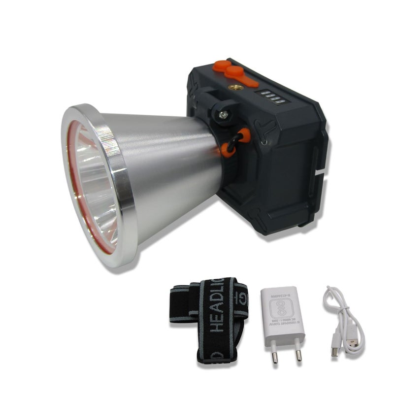 RENMAX Bright Head Light LED Torch Waterproof Rechargeable Blinker Metal Spotlight for Cycling Camping Caving Hiking Hunting Trekking - 1Pc - Image 5