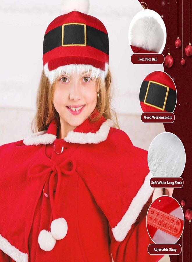 Vabean Christmas Santa Baseball Hat Unisex Christmas Hat Vintage Baseball Cap with Pom Ball Adjustable Santa cap for Men Women Holiday, Red White - Image 4