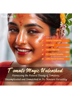 Herbtoniq Tomato Powder For Face Pack Ideal For Homemade Diy Face Masks Ubtan Face Wash Scrubs For Face Hair & Body Care 100% Pure & Natural Whole Tomato Pulp Powder Tamatar Facepack Powder Unisex 200 Grams  - Image 2