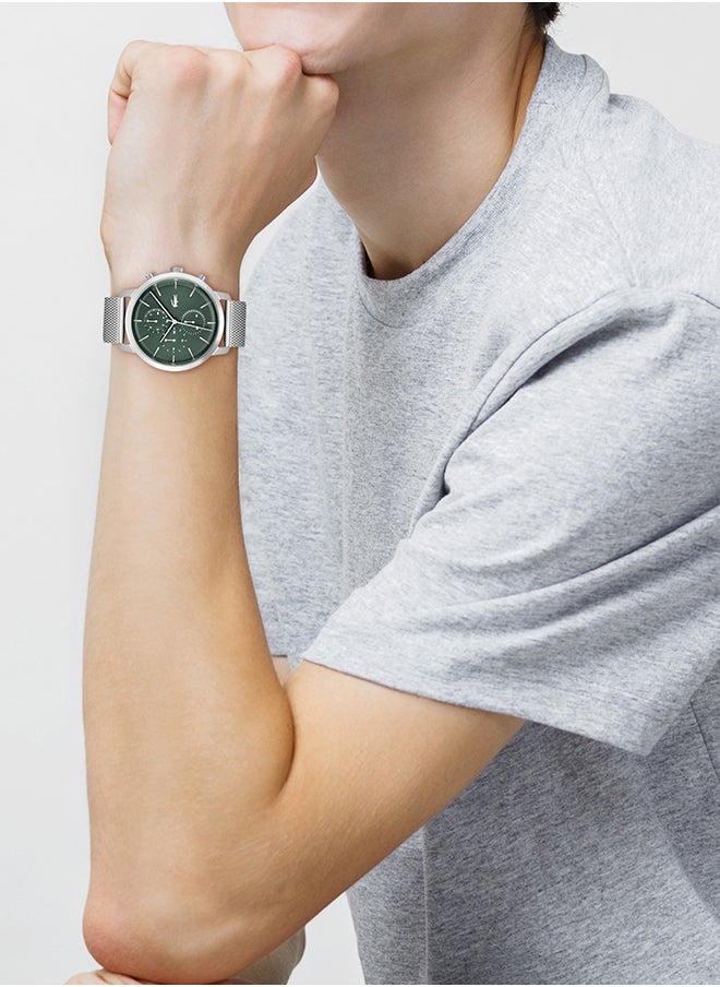 LACOSTE - ساعة يد رجالية بعقارب دائرية الشكل من الستانلس ستيل 2011338 - 44 ملم - Image 1