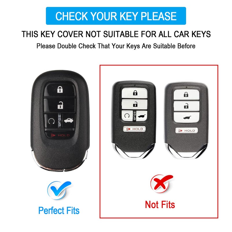 QBUC for Honda Key fob Cover with Keychain,Car Key Case Protector Compatible with 2022-2026 Honda Accord Civic HRV CRV Pilot Smart Remote Key (Gold Trim,Black) - Image 2