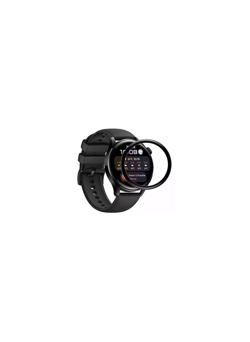 Generic - Huawei Watch 3 Screen protector, Full Coverage 3D Curved Screen Protector for Huawei Watch 3 46mm Black/Clear - Image 1