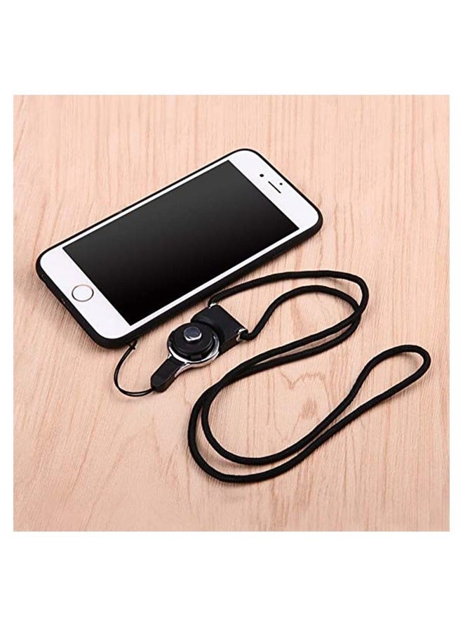Generic Mobile Phone Lanyard Ring, Multifunctional Neck Phone Universal, Two-In-One Rotary Buckle, Detachable Card Sleeve Lanyard Ring, Nylon Webbing (Black)  - Image 5
