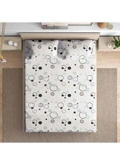 Wakefit Wakefit Bedsheet for Queen Size, Bedsheet Queen Size Bed Cotton, Fitted Bedsheets Queen Size Cotton, 144 TC 100% Cotton with 2 Pillow Covers (Elastic Fitted Sheet 78x60 : Bubbles)  - Image 1