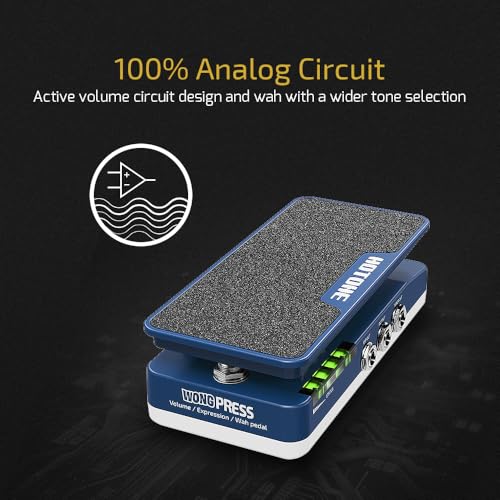HOTONE Cory Wong Signature Press Pedal 4 in 1 Switchable Wah & Active Volume & Passive Expression with Visible Pedal Position Indicators (Included 1 PCS Additional 15 CM TS Cable by VOLKTONE) - Image 3