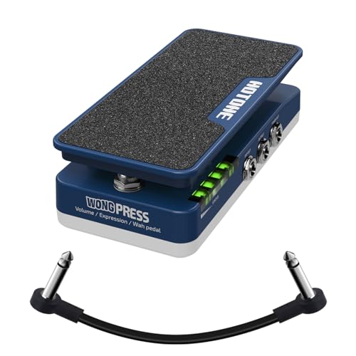 HOTONE Cory Wong Signature Press Pedal 4 in 1 Switchable Wah & Active Volume & Passive Expression with Visible Pedal Position Indicators (Included 1 PCS Additional 15 CM TS Cable by VOLKTONE) - Image 1