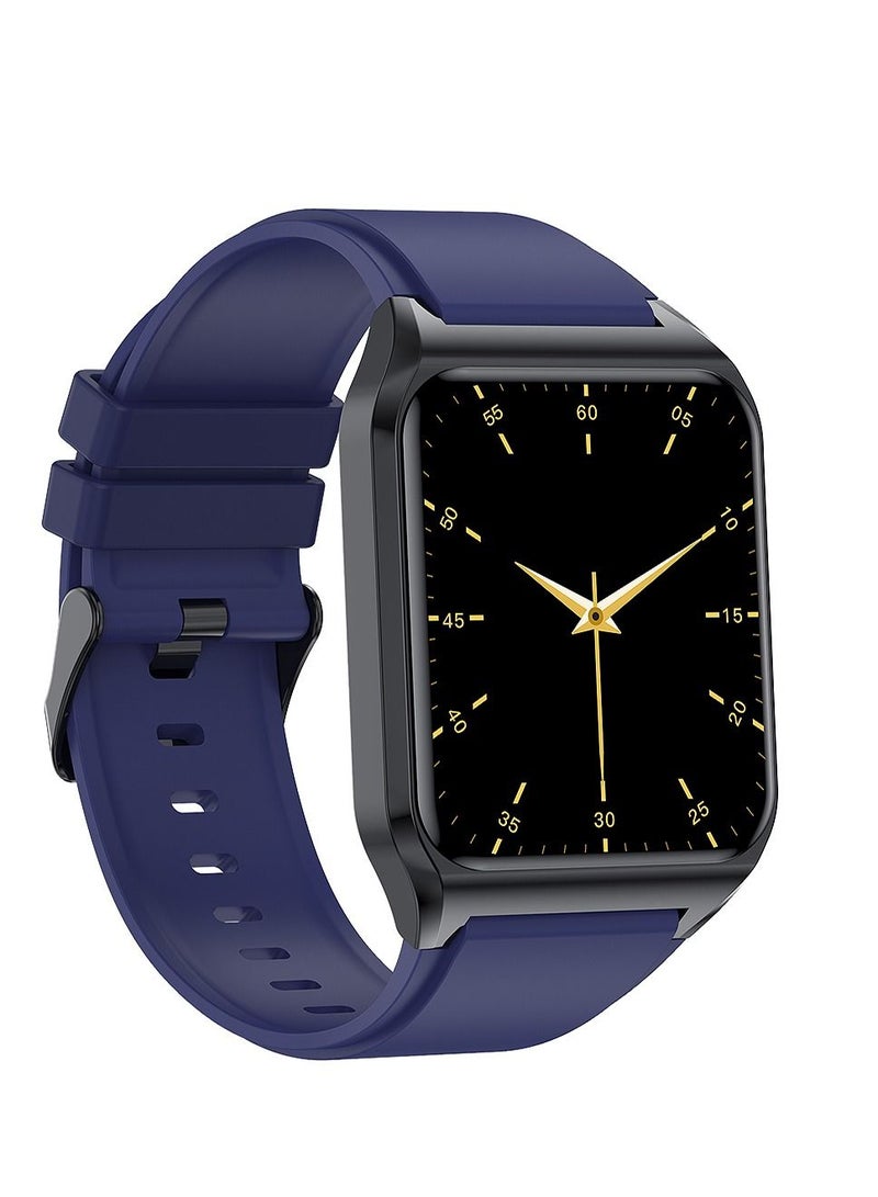 ارواق ساعة ذكية H60 تتصل بدرجة حرارة الجسم ومعدل ضربات القلب ساعة ذكية IP67 مقاومة للماء للياقة البدنية واللياقة البدنية ساعات للرجال والنساء مع حزام سيليكون أزرق من دراك - Image 3