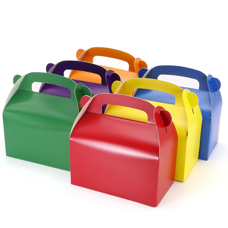 Oletx 30-Pack Bright Color Party Favor Treat Boxes  Candy Boxes  Gable Paper Gift Boxes With Handles. Perfect For Colorful Rainbow Theme Party - Image 1