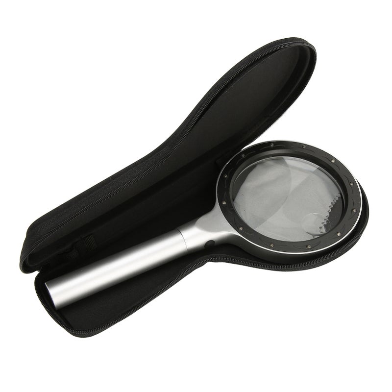 Magnifying Glass with 12 LED Lights 5X 10X Lighted Large Magnifying Glass Handheld Two Brightness Level Magnifier - Image 2