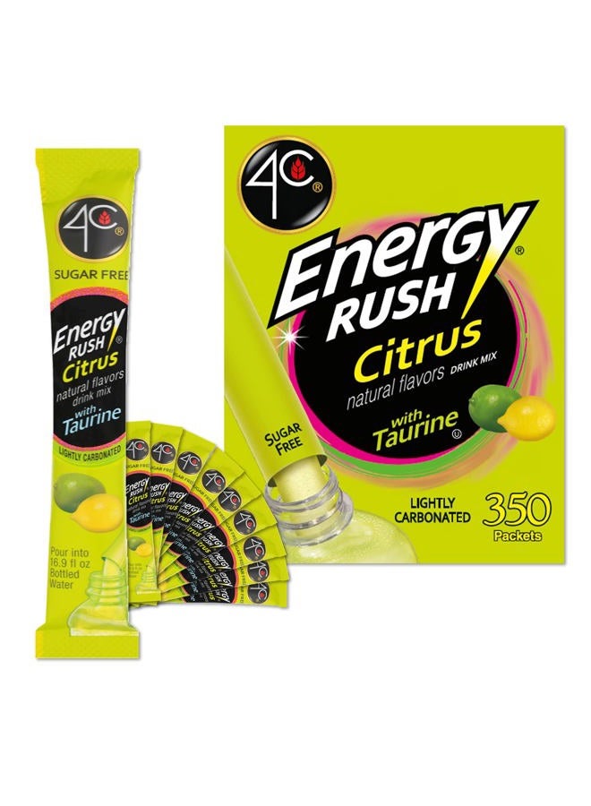 4C Powder Energy Rush Stix, Energy Rush - Citrus 350 Count, Bulk Buy, Singles Stix, On the Go, Refreshing Water Flavorings, Value Pack - Image 1