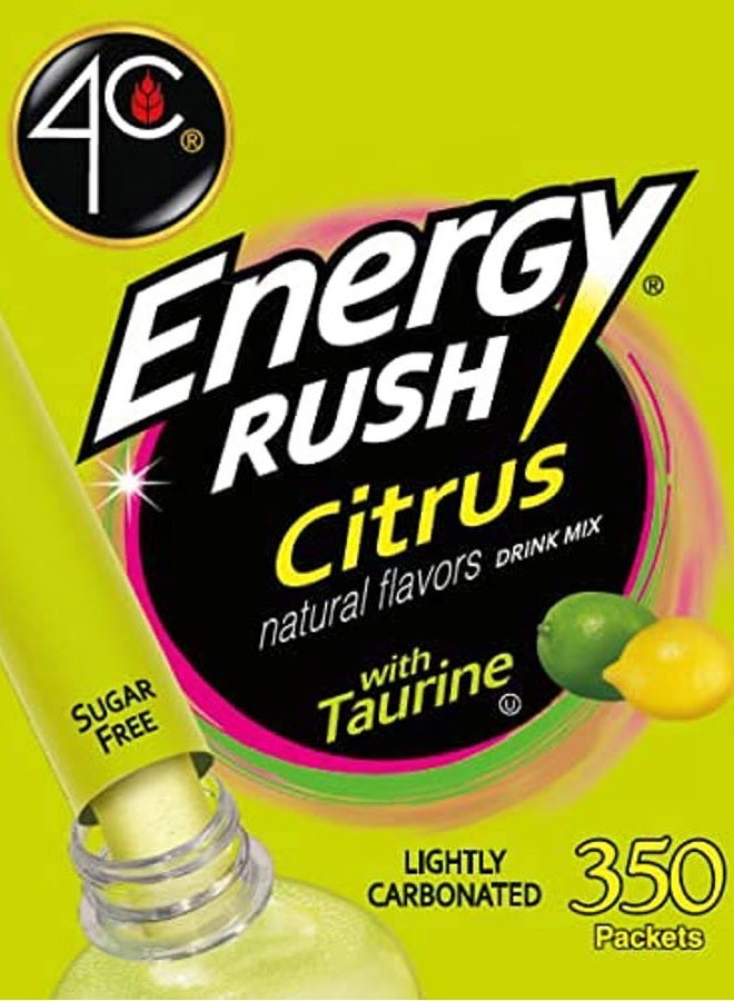 4C Powder Energy Rush Stix, Energy Rush - Citrus 350 Count, Bulk Buy, Singles Stix, On the Go, Refreshing Water Flavorings, Value Pack - Image 2