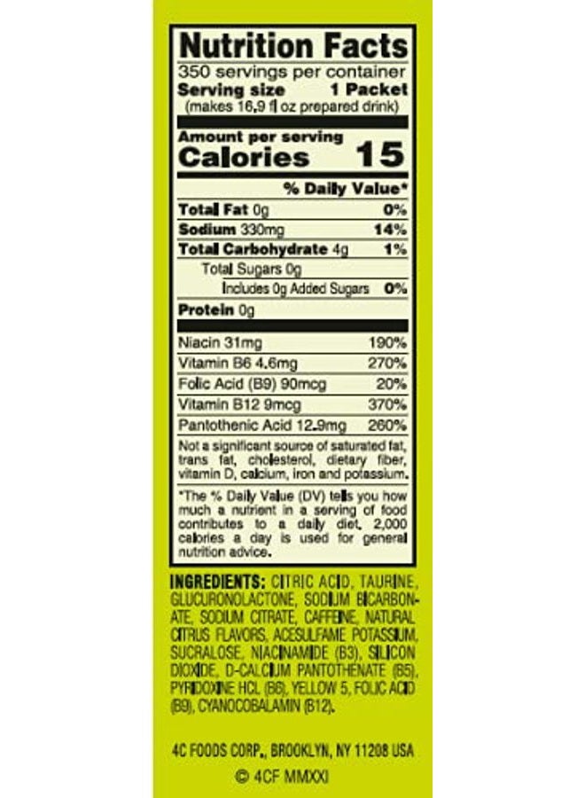 4C Powder Energy Rush Stix, Energy Rush - Citrus 350 Count, Bulk Buy, Singles Stix, On the Go, Refreshing Water Flavorings, Value Pack - Image 3