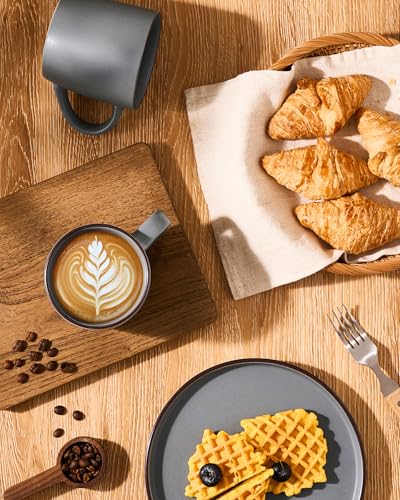 famiware Mercury Coffee Mugs 13 oz Coffee Mugs Set of 4 with Handle Cups for Latte Hot Tea Cappuccino Mocha Cocoa Dark Grey - Image 3