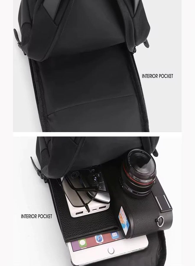 WildHorn Sling Bag for Men | Water-Resistant Crossbody Chest Bag with Multiple Compartments I Adjustable Strap for Travel, Office & Daily Use (Black) - Image 5
