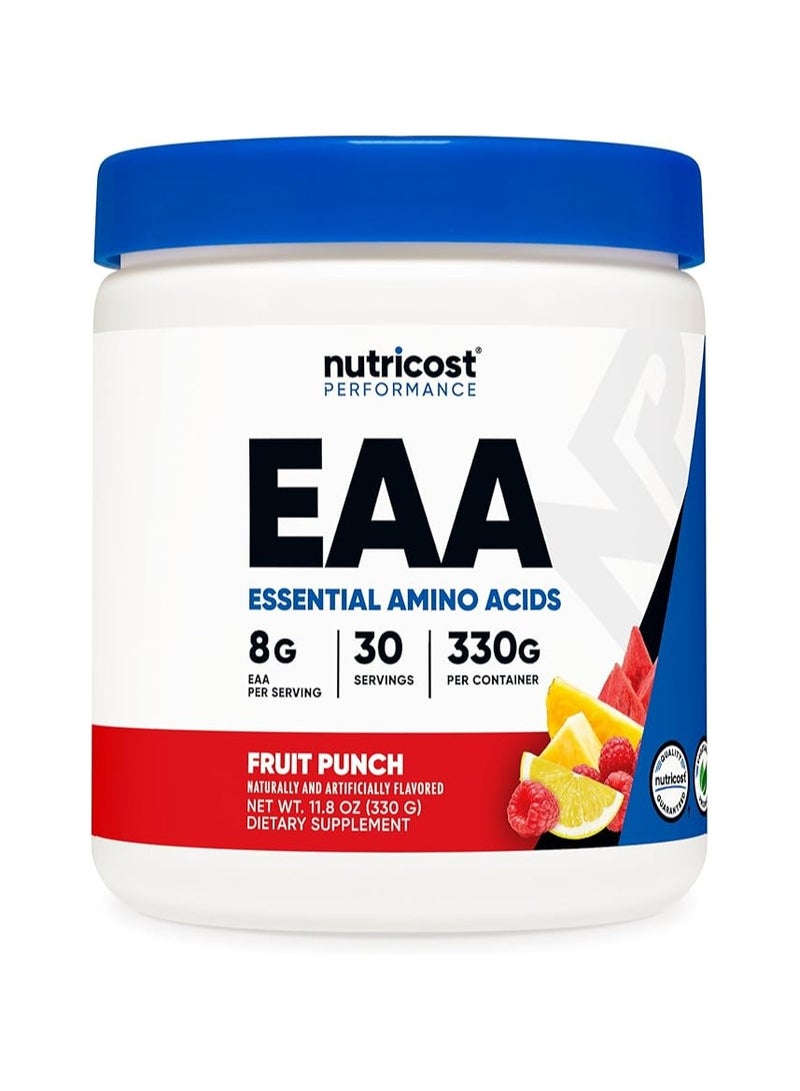 مسحوق Nutricost EAA، 30 وجبة (نكهة الفاكهة) - أحماض أمينية أساسية - غير معدلة وراثيًا، وخالية من الجلوتين، ومناسبة للنباتيين - Image 1