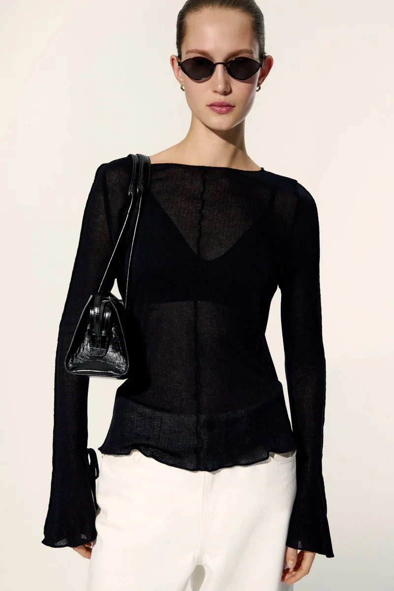 H&M Knitted boat-neck top