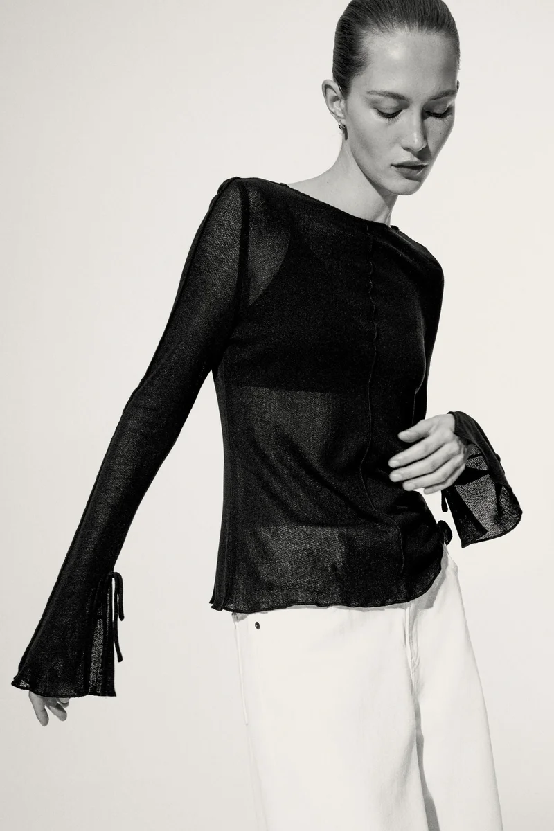 H&M Knitted boat-neck top