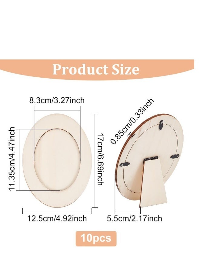 Tabletop Picture Frames,10 Pcs Elevate Memories with Wood Oval Tabletop Picture Frames  - 4.5x3inch Size for Wedding Decor and Home Display. Adjustable Frames for Personalized Festive Gifting  - Image 4