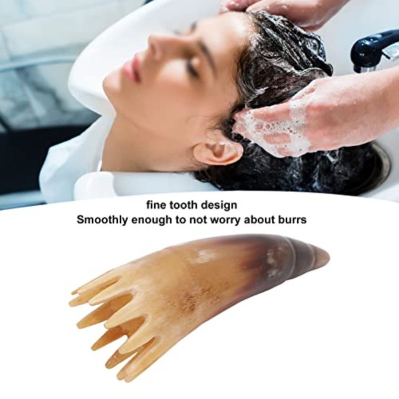 Horn Shape Hair Comb with Massage Function, Portable Horn Shape Hair Brush Massage Smoothing Comb Portable Delicate Teeth Scalp Massager Brush for Home or Travel Girls Ladies Men - Image 3