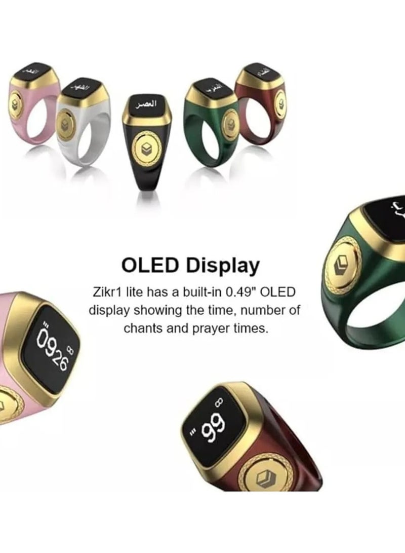 iQIBLA iQIBLA Smart Tasbih Zikr Ring black grey (20mm) – Waterproof Islamic Prayer Ring with OLED Display, Bluetooth Connectivity, Tasbih Counter, Qibla Direction & Prayer Time Reminders - Image 3