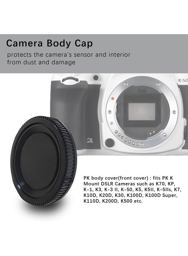 AMOTOK Camera Body and Rear Lens caps Compatible with PK K Mount DSLR Camera K10D K20D K100D K100D Super K110D K200D K-1 K-01 K-3 K-5 and Lens 35mm DA L F2.4 AL,FA 150-450mm f/4.5-5.6 DC AW - Image 2