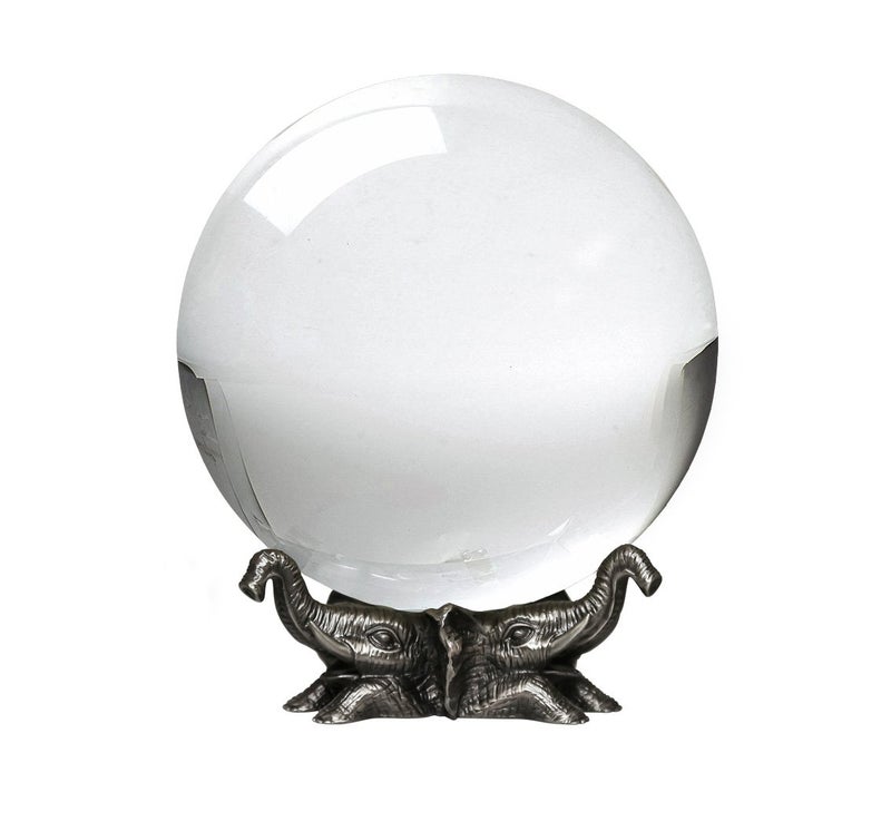 Amlong Crystal 8 inch 200mm Clear Crystal Ball with Elephant Stand