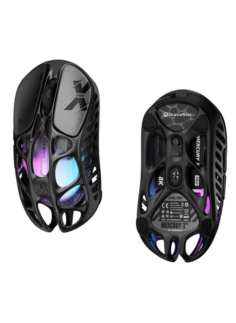 ماركة غير محددة GravaStar Mercury X Pro Wireless Gaming Mouse – 32000 DPI, Magnesium Alloy, Tri-Mode Connectivity (Bluetooth/2.4G/Wired), 8000Hz Polling Rate – Black  - Image 2