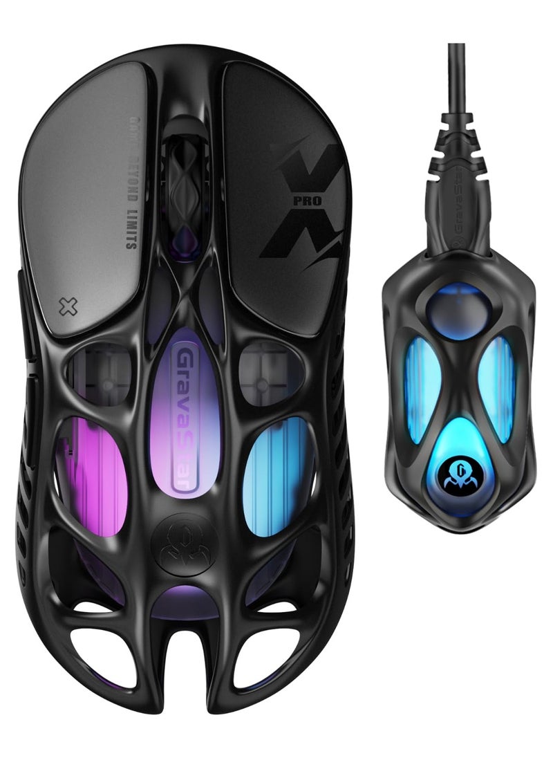 ماركة غير محددة GravaStar Mercury X Pro Wireless Gaming Mouse – 32000 DPI, Magnesium Alloy, Tri-Mode Connectivity (Bluetooth/2.4G/Wired), 8000Hz Polling Rate – Black  - Image 1
