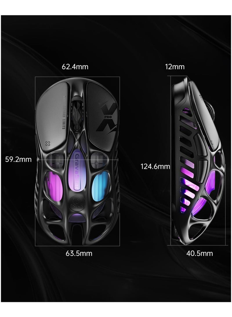 ماركة غير محددة GravaStar Mercury X Pro Wireless Gaming Mouse – 32000 DPI, Magnesium Alloy, Tri-Mode Connectivity (Bluetooth/2.4G/Wired), 8000Hz Polling Rate – Black  - Image 5