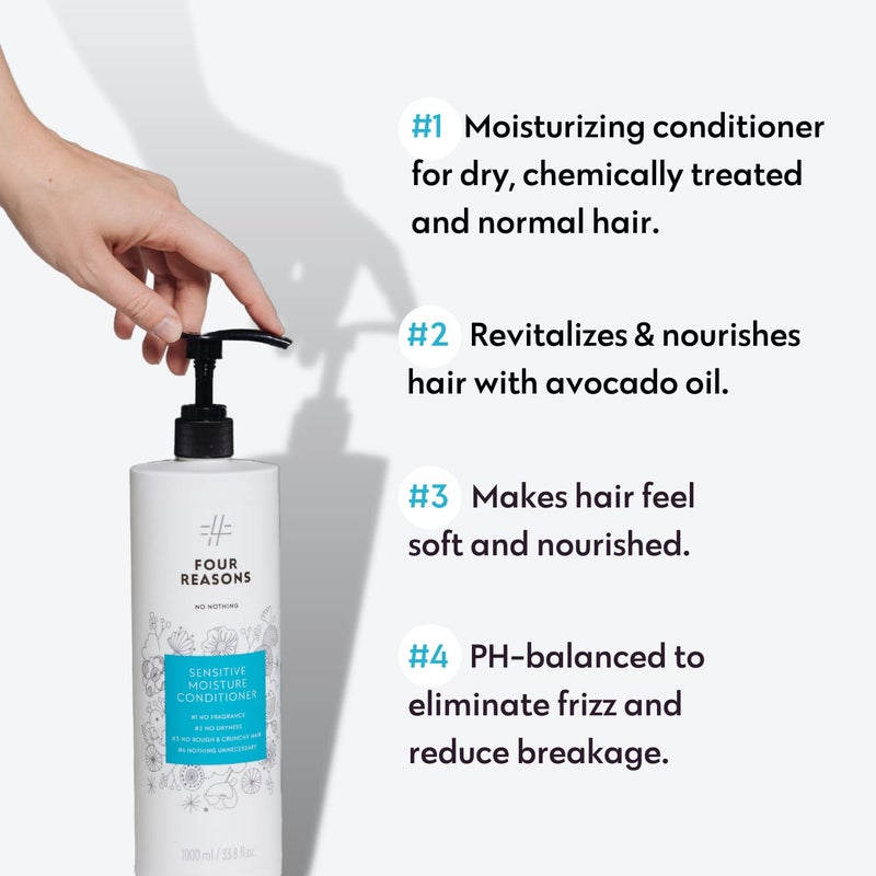 No nothing Very Sensitive Moisturizing Conditioner - For Dry & Damaged Hair â€“ Suitable for Sensitive Skin & Scalp - 100% Vegan, Hypoallergenic, Fragrance Free, Unscented, Paraben Free- 33.8 fl oz. - Image 2