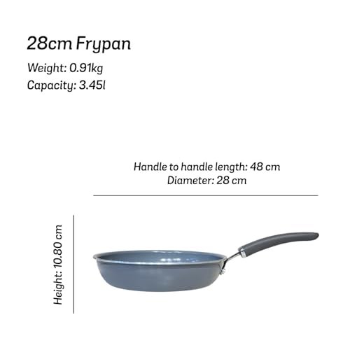 Meyer Anzen Healthy Ceramic Coated Aluminium Frypan | Frying pan Induction Base | Ceramic Pan | Omlette Pan | Ceramic Coated Frying Pan | Ceramic Fry Pan for Cooking, 28cm, Grey - Image 4