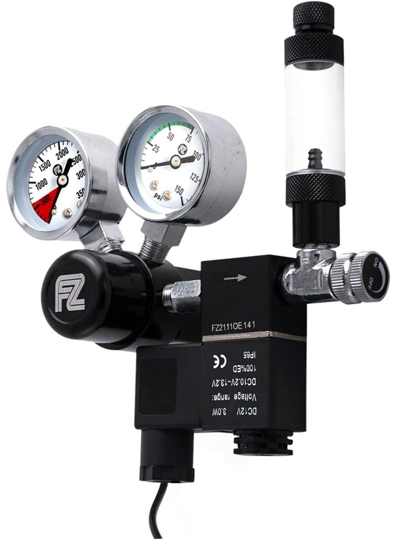 منظم ثاني أكسيد الكربون AC0100 DC Solenoid Dual Gauge لأحواض السمك الصغيرة الفاخرة منظمات ثاني أكسيد الكربون لأحواض السمك