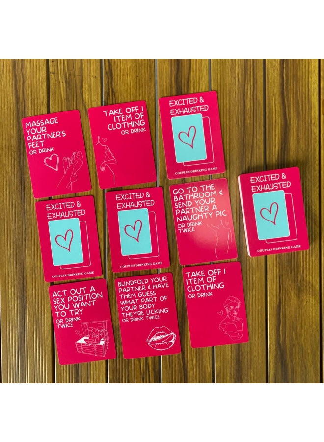 Full English Version Excited & Exhausted Couple Lover Drinking English Table Game Card-Color:Drunk In Love Purple  - Image 5