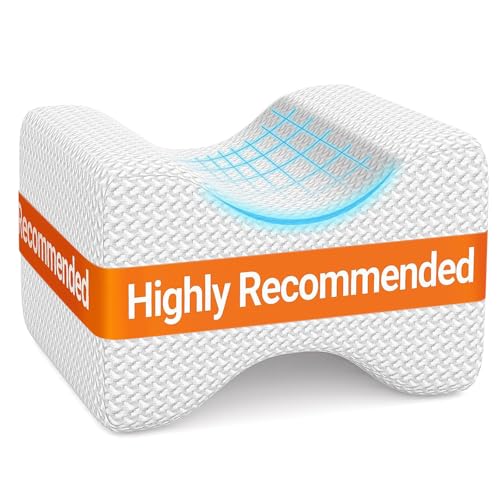 BlissTrends Memory Foam Knee Pillow Knee Pillow for Side Sleepers Leg Pillows for Sleeping Blood Circulation Elevation Pillow for Spine Aligning Sciatica Hip Knee Ankle Pain White Medium - Image 1