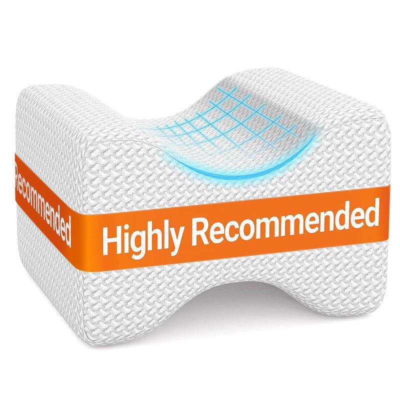 BlissTrends Memory Foam Knee Pillow Knee Pillow for Side Sleepers Leg Pillows for Sleeping Blood Circulation Elevation Pillow for Spine Aligning Sciatica Hip Knee Ankle Pain White Medium - Image 2