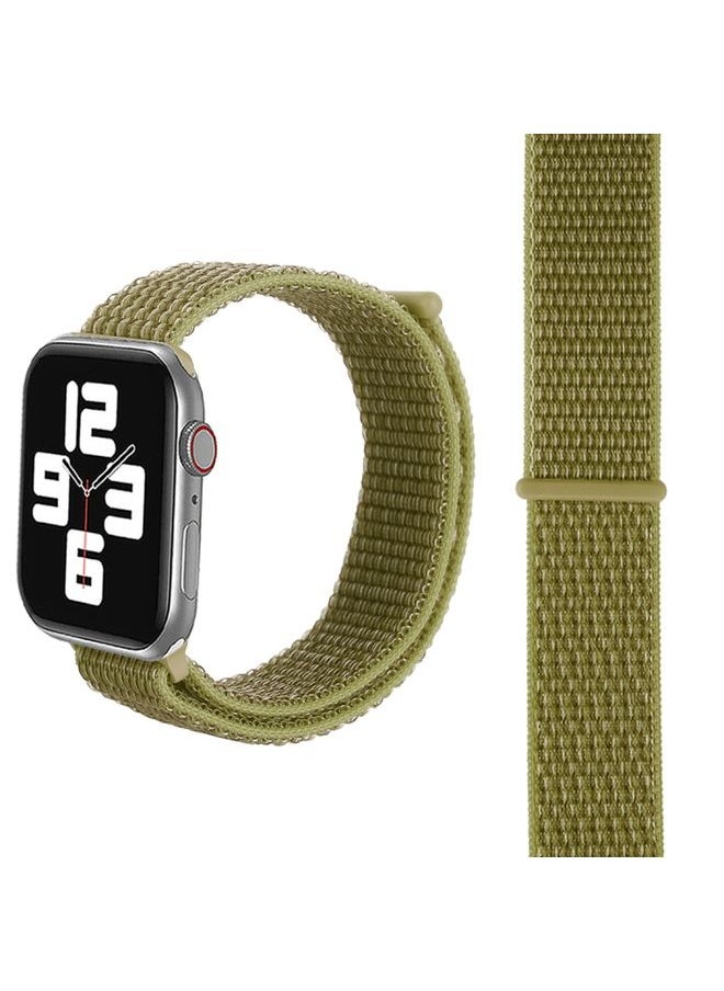 Generic - Replacement Strap Simple Fashion Nylon Watch Band for Apple Watch Ultra 49mm&Watch Ultra 2 49mm / Series 9&8&7 45mm / SE 3&SE 2&6&SE&5&4 44mm / 3&2&1 42mm, with Magic Stick Dark Green - Image 1