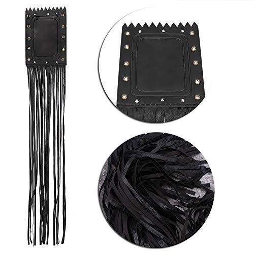 EVGATSAUTO 2pcs Universal Motorcycle Handlebar Tassel Fringe Grip Cover Lever Cover Waterproof, Throttle Grip Covers with Fringes Leather for Handle Bar Lever Black - Image 5