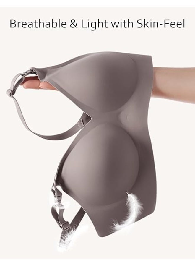 Vinfact ناعمة التمريض حمالات الصدر، سلسة، لاسلكية الرضاعة الطبيعية Bralette مع إضافية حمالة الصدر Extender (رمادي، الحجم: م) - Image 3