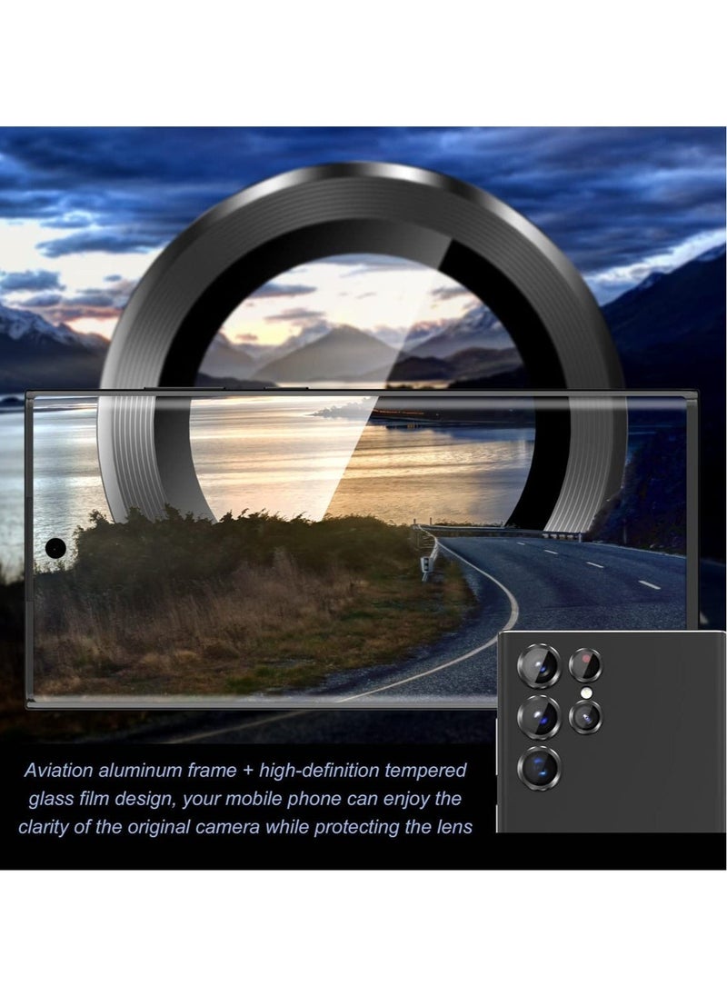 Raxoom 2-Pack [6+4 ] Samsung Galaxy S22 Ultra Camera Cover Lens Protector, Aluminum Alloy + Tempered Glass Camera Lens Protector - Image 3
