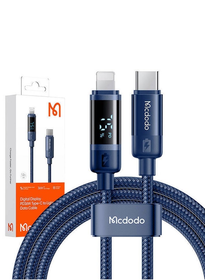 Mcdodo - Mcdodo CA-5211 USB-C To Lightning Cable 36W 1.2m Blue - Image 1