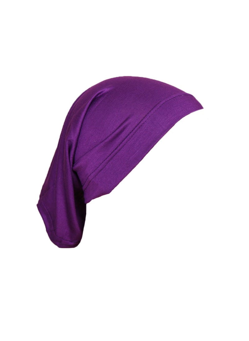 Generic Silky Cotton Beanie MSL09 Elastic Breathable Turban Cap 7# Deep Purple 