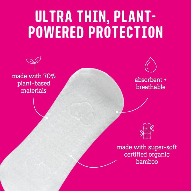 Flo Bamboo Long Daily Panty Liners Unwrapped Ultra Thin 24 liners - Image 3