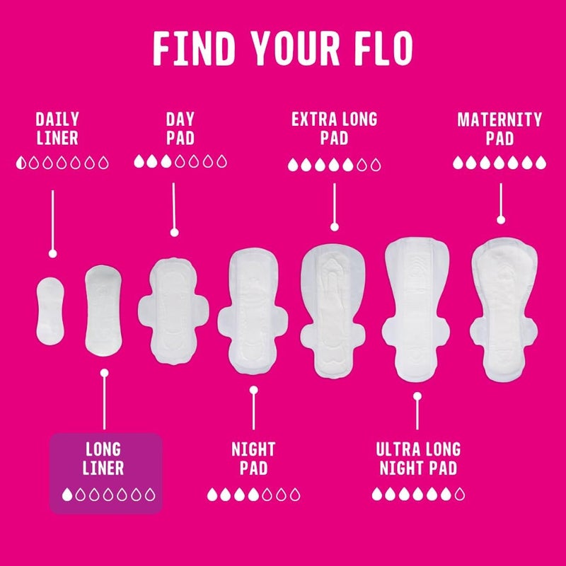 Flo Bamboo Long Daily Panty Liners Unwrapped Ultra Thin 24 liners - Image 2