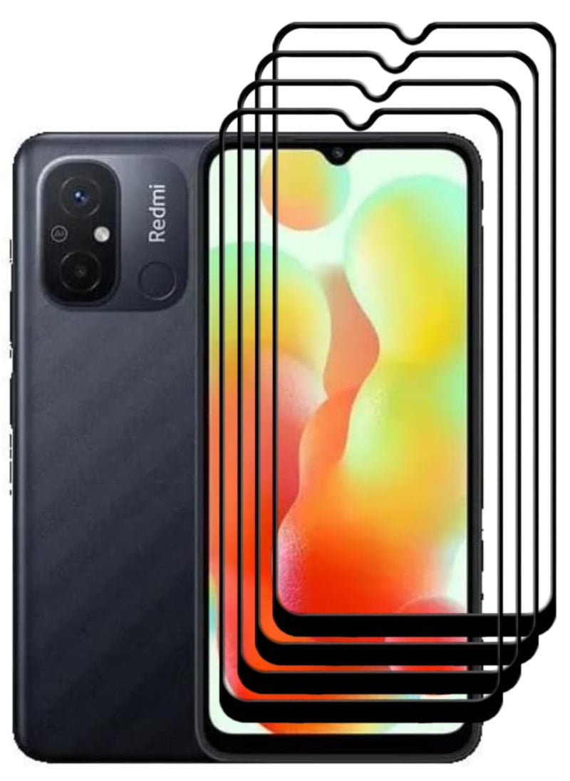 ACLIX 4 Pieces Antistatic ESD Dustproof Premium Quality High Definition Tempered Glass Screen Protector Designed For Xiaomi Redmi 12C - Image 1