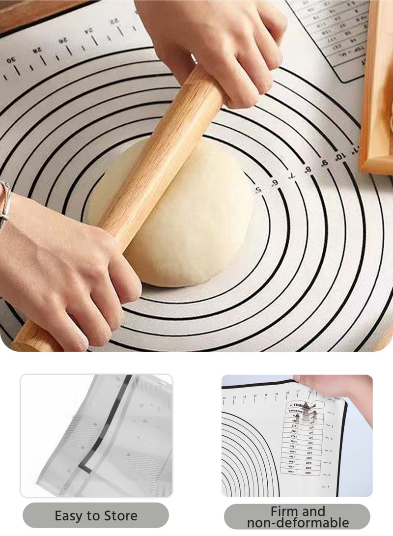 Silicone Pastry Mat with Measurement, Kids Baking Mat for Fondant, Rolling Dough, Pie Crust, Pizza and Cookies, Dough Mat, Counter Mat ,15.7x 23.6 In,Black - Image 5